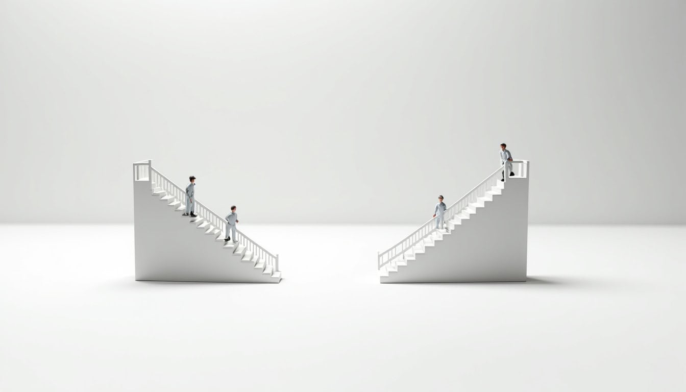 Comparaison entre un monte-escalier droit et un modèle tournant en situation réelle