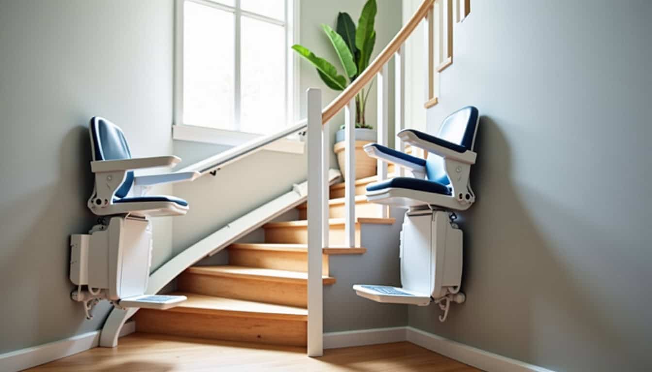 Comparaison visuelle des différents types de monte-escaliers installés dans l