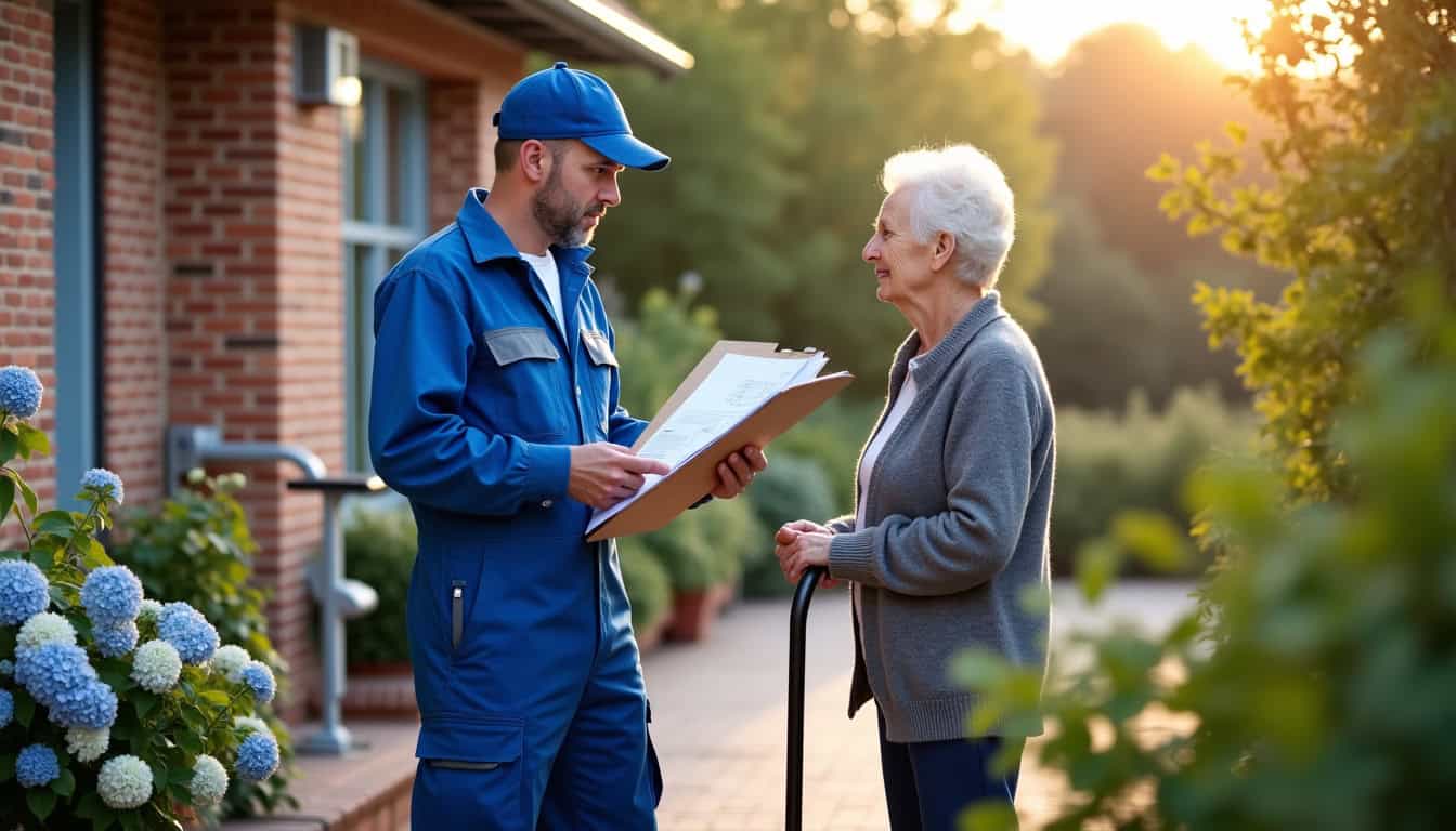 Consultation d’un technicien spécialisé avec un résident de Roquetoire avant installation
