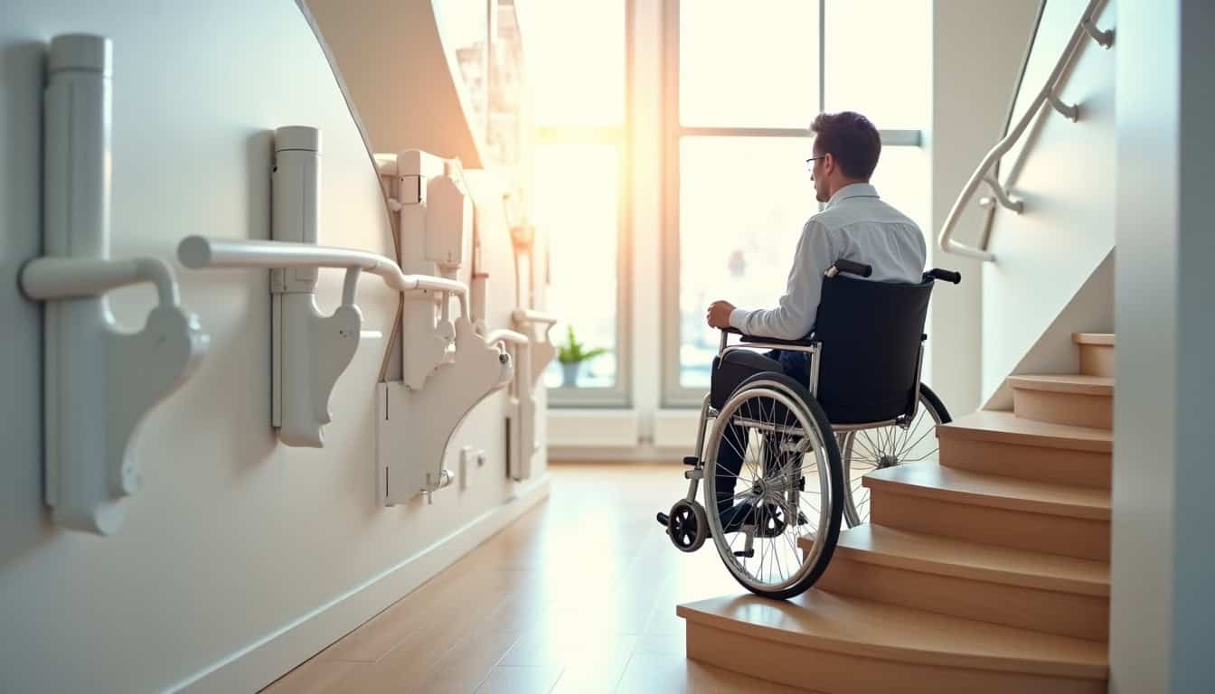 Différents modèles de monte-escalier exposés dans un showroom près de Wingersheim les Quatre Bans