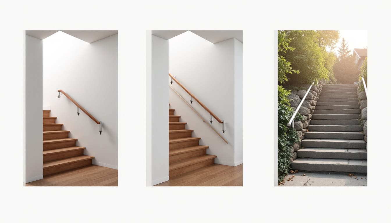 Différents types de monte-escaliers installés à Pulversheim: droit, tournant et extérieur