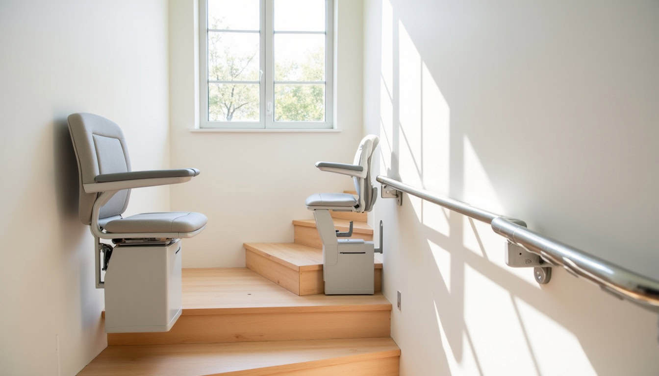 Différents types de monte-escaliers installés dans une habitation