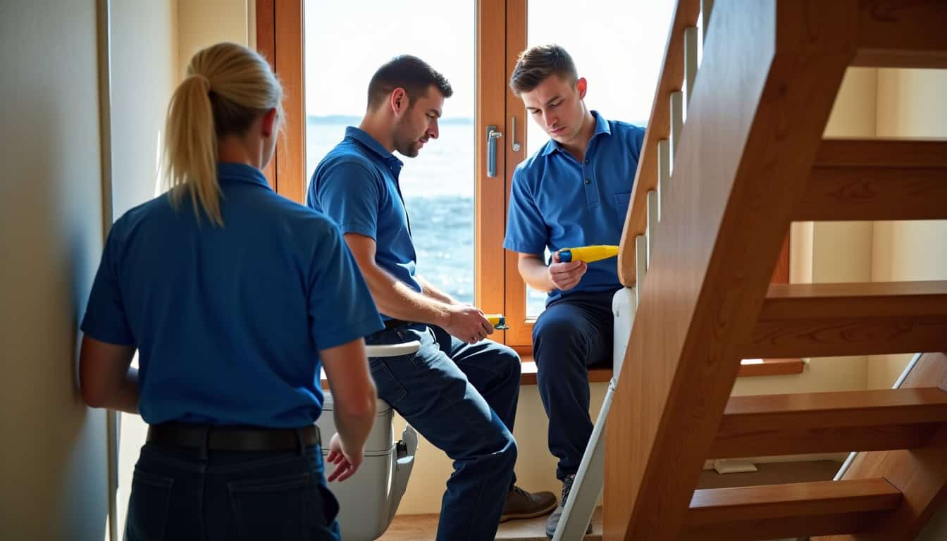 Équipe de techniciens spécialisés dans l’installation de monte-escaliers dans les Côtes-d’Armor