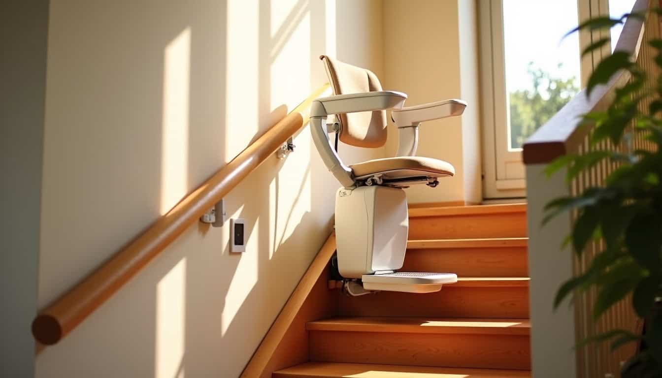 Fonctionnement d’un monte-escalier droit dans une maison de Le Muy