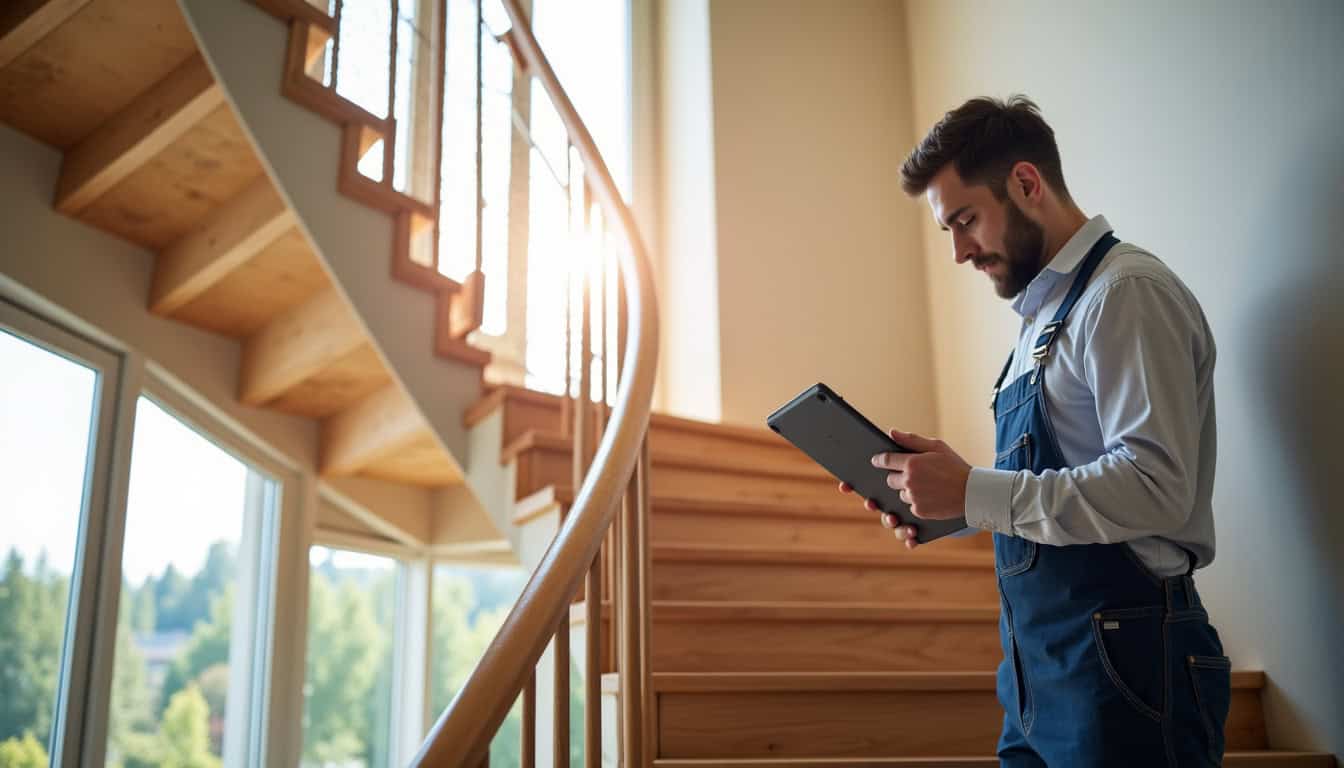 Installation d’un monte-escalier courbe dans une maison à Bernin avec diagnostic de l’artisan