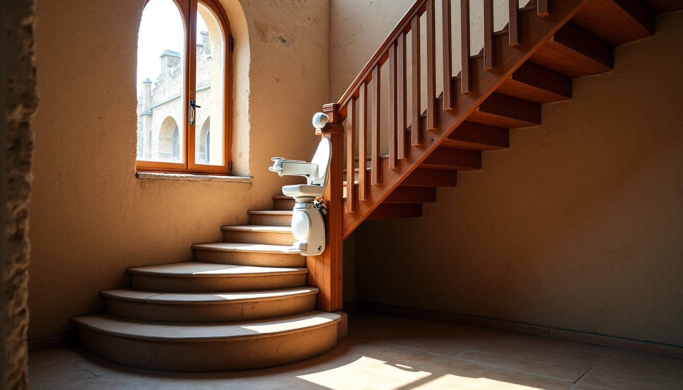 Installation d’un monte-escalier courbe dans une maison ancienne à L’Étang-la-Ville