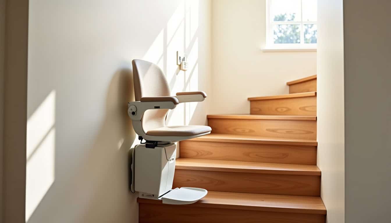 Installation d’un monte-escalier dans une maison à Hussigny-Godbrange