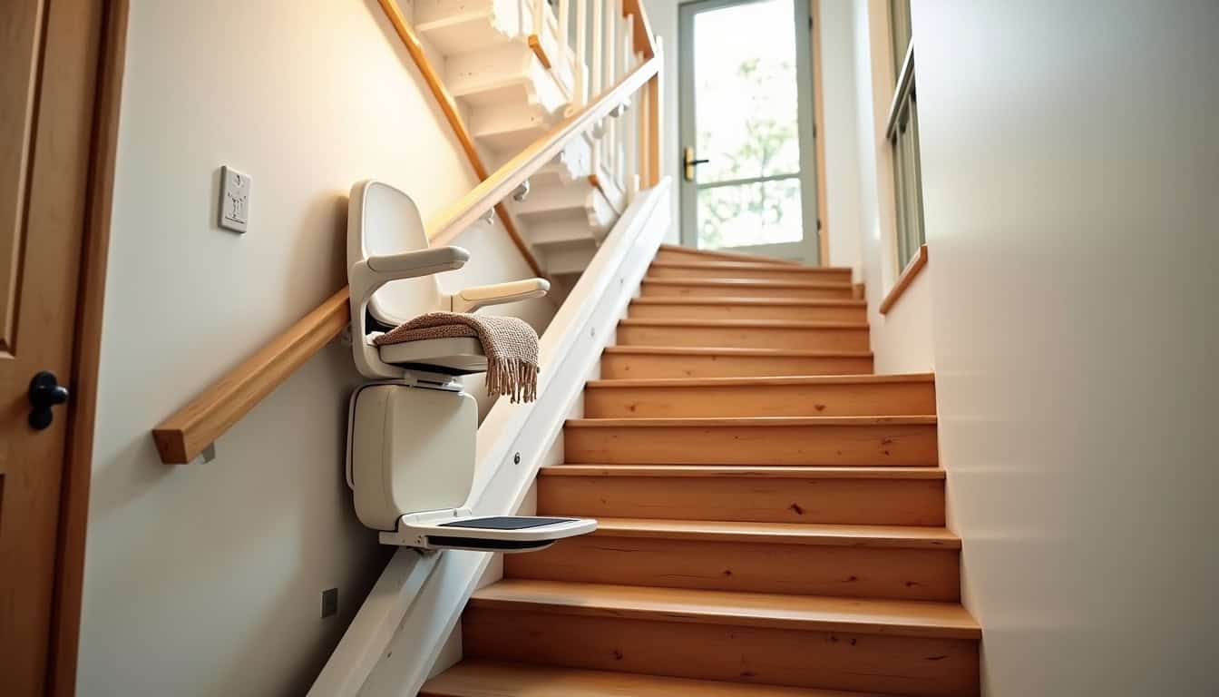 Installation d’un monte-escalier dans une maison à Saint-Paër