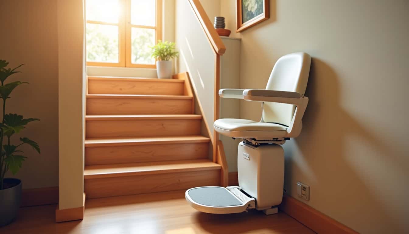 Installation d’un monte-escalier dans une maison à Sainte-Féréole