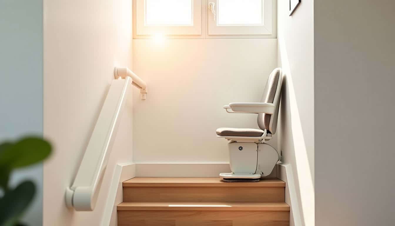 Installation d’un monte-escalier droit dans un escalier rectiligne à Chauvigny