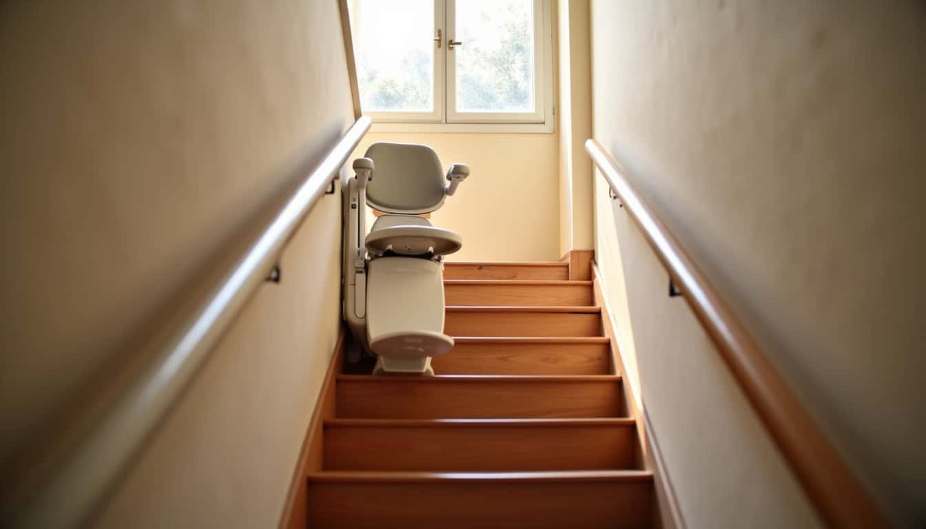 Installation d’un monte-escalier droit dans une maison à Caden