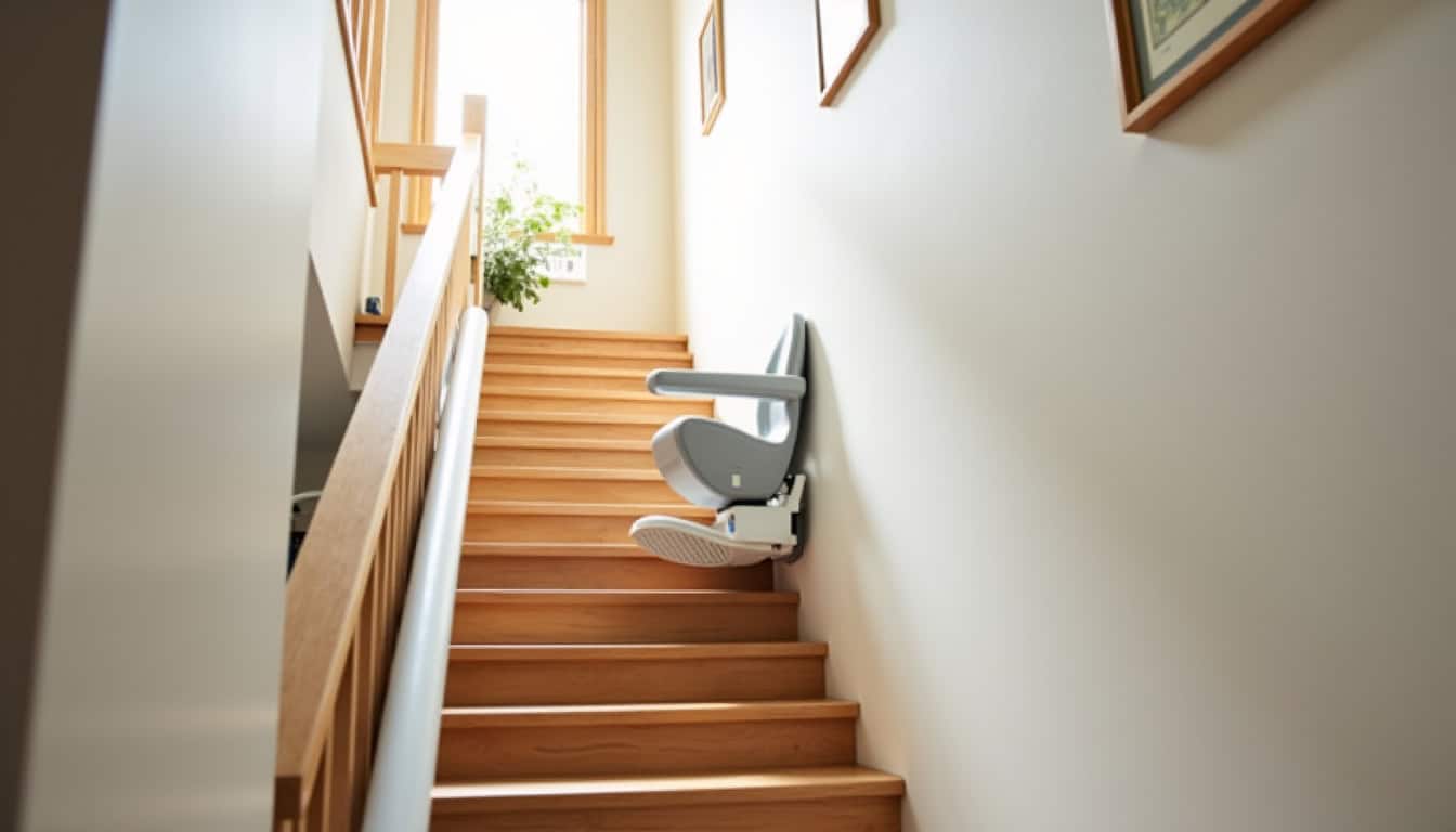 Installation d’un monte-escalier droit dans une maison à Perriers-sur-Andelle