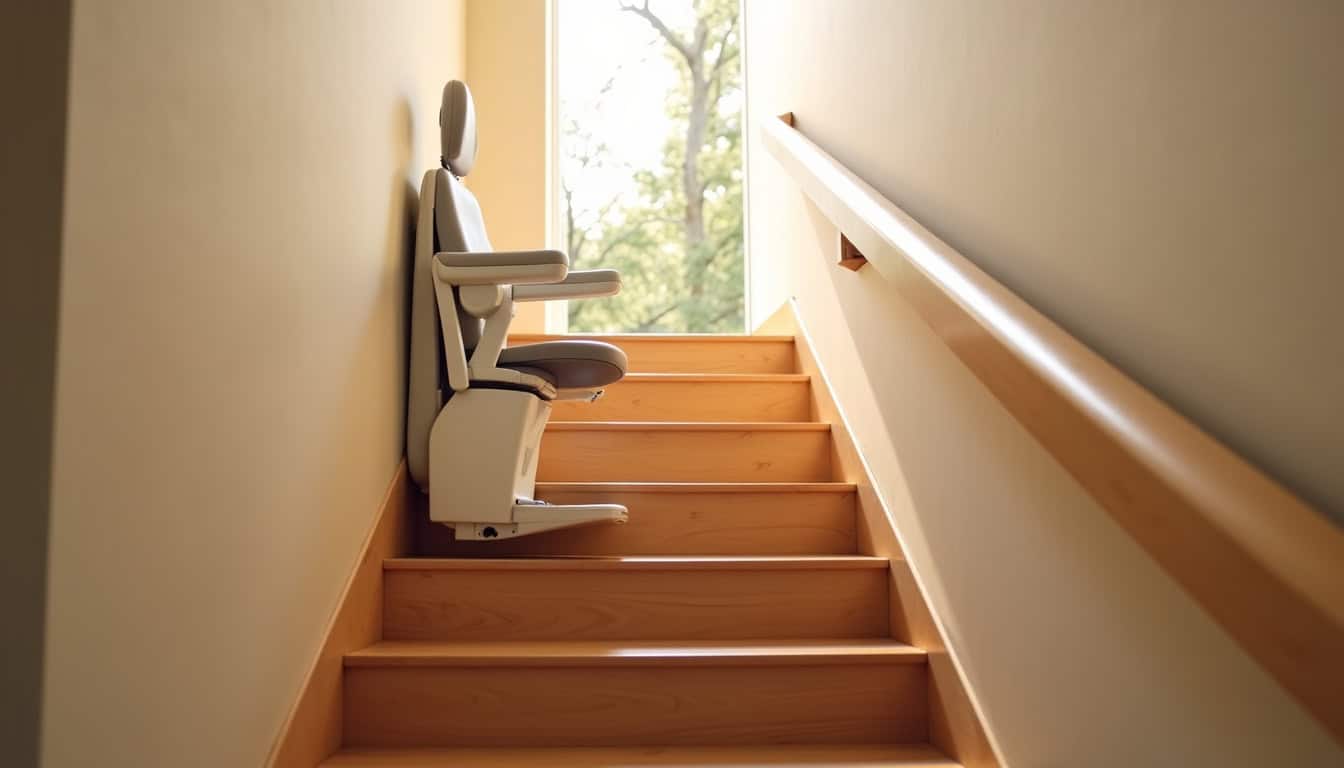 Installation d’un monte-escalier droit dans une maison à Saint-Loup-Cammas