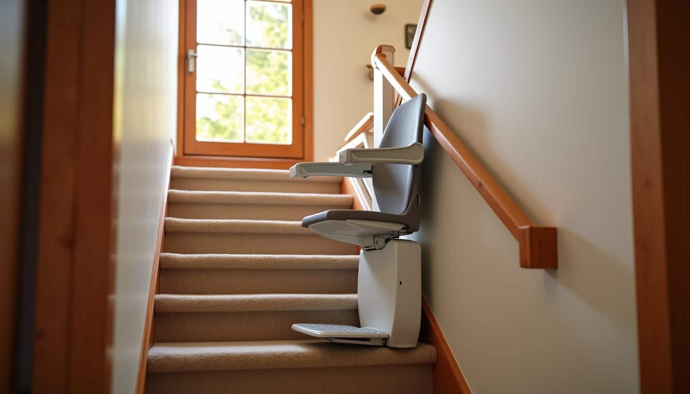 Installation d’un monte-escalier droit dans une maison à Stiring-Wendel