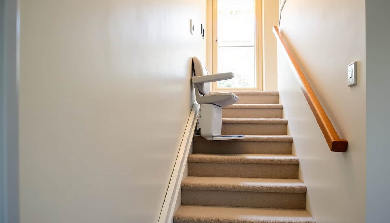 Installation d’un monte-escalier droit dans une maison à Verfeil