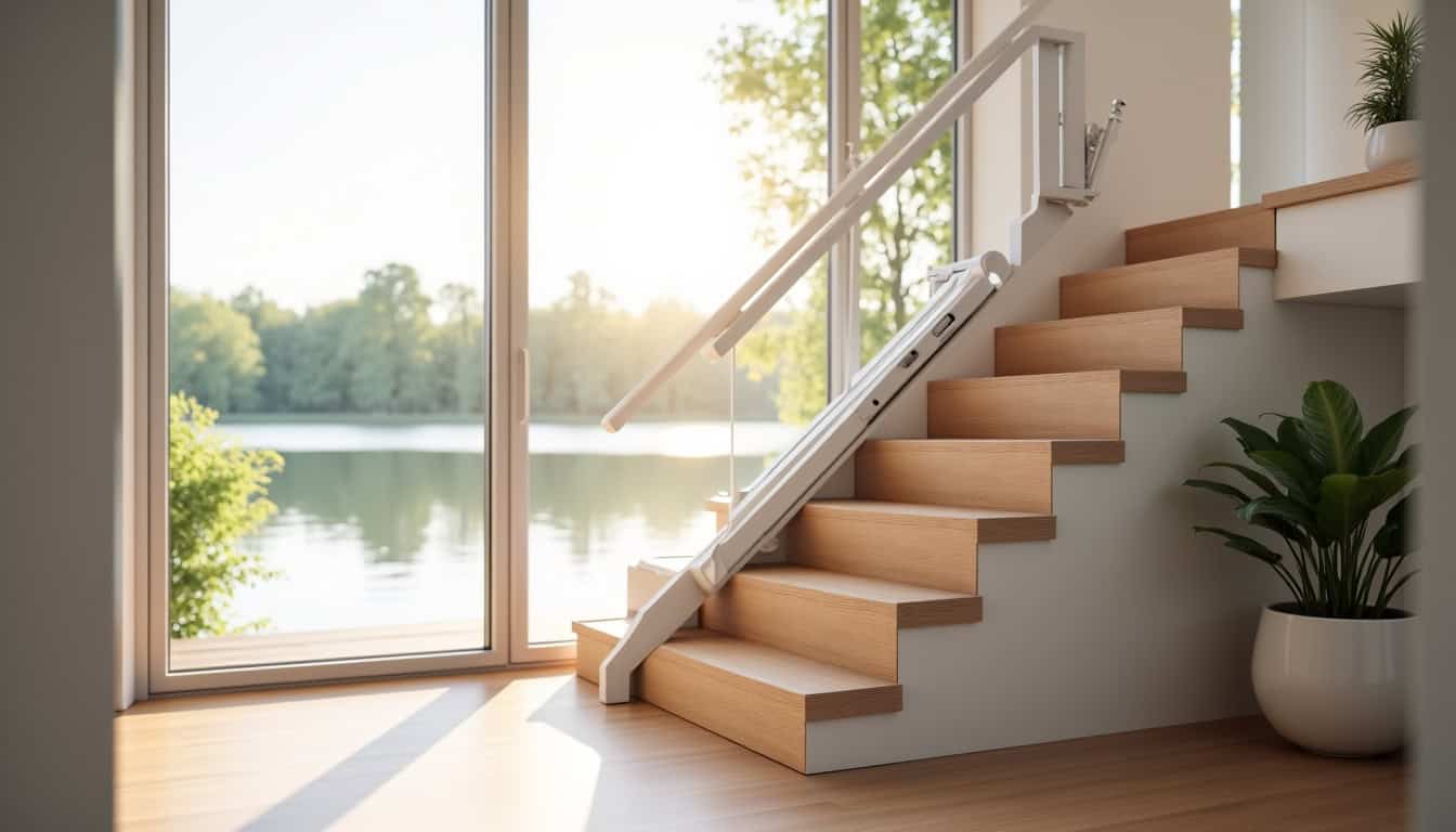 Installation d’un monte escalier droit dans une maison à Villages du Lac de Paladru