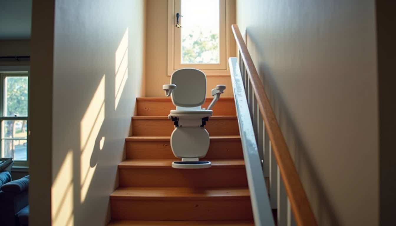 Installation d’un monte-escalier droit dans une maison en Ille-et-Vilaine