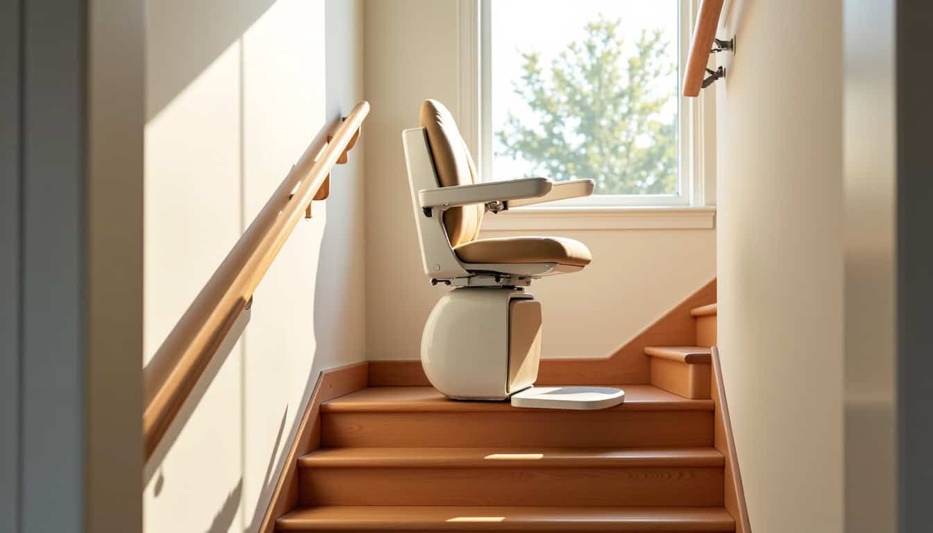 Installation d’un monte-escalier droit et tournant dans une habitation à Héric