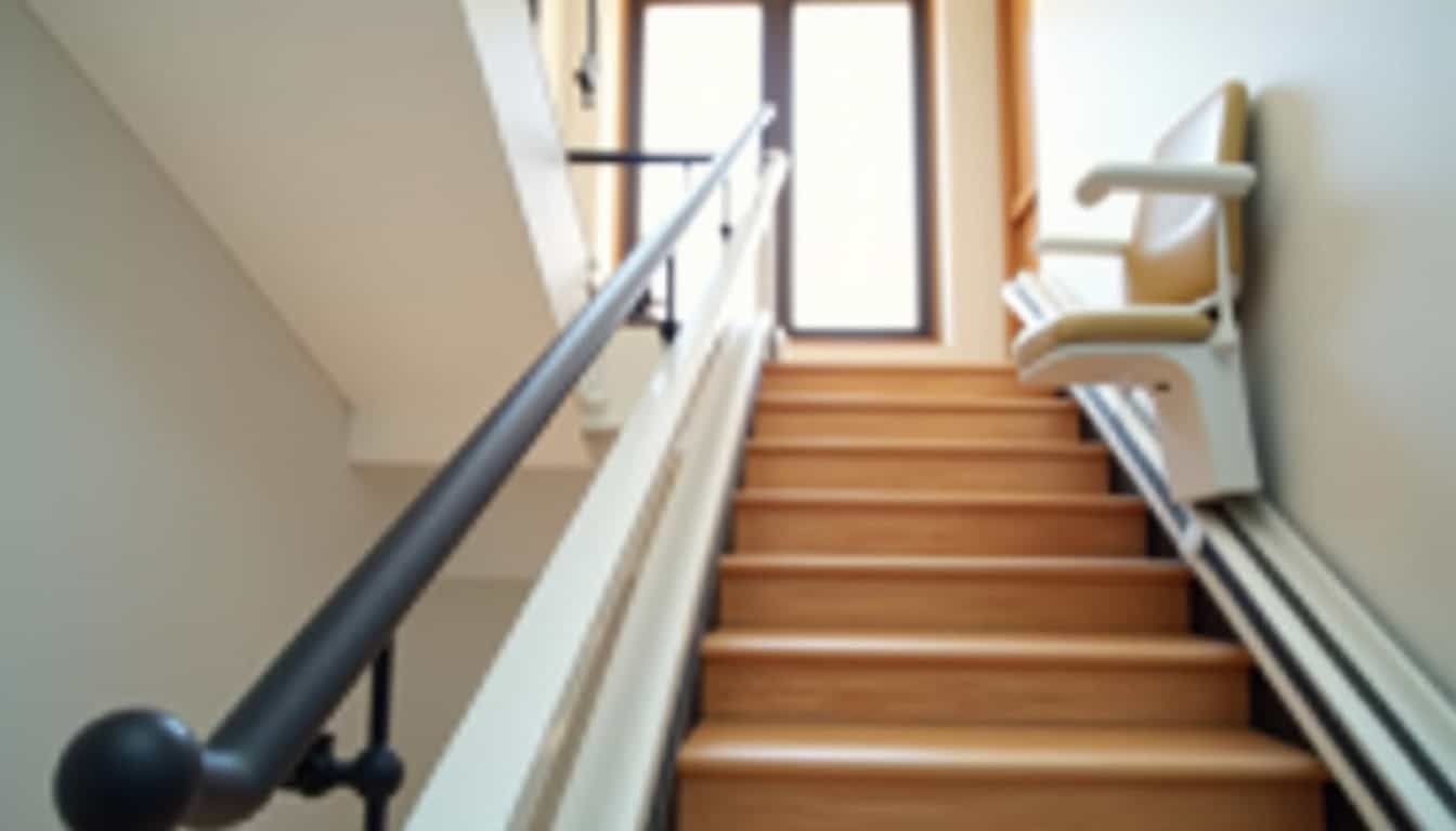 Installation d’un monte-escalier droit sur un escalier intérieur à Guîtres