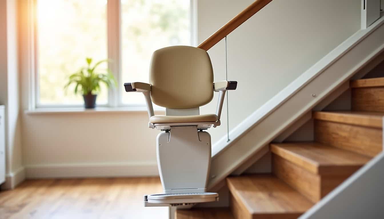 Installation d’un monte-escalier sur un escalier droit à Bois-de-Haye