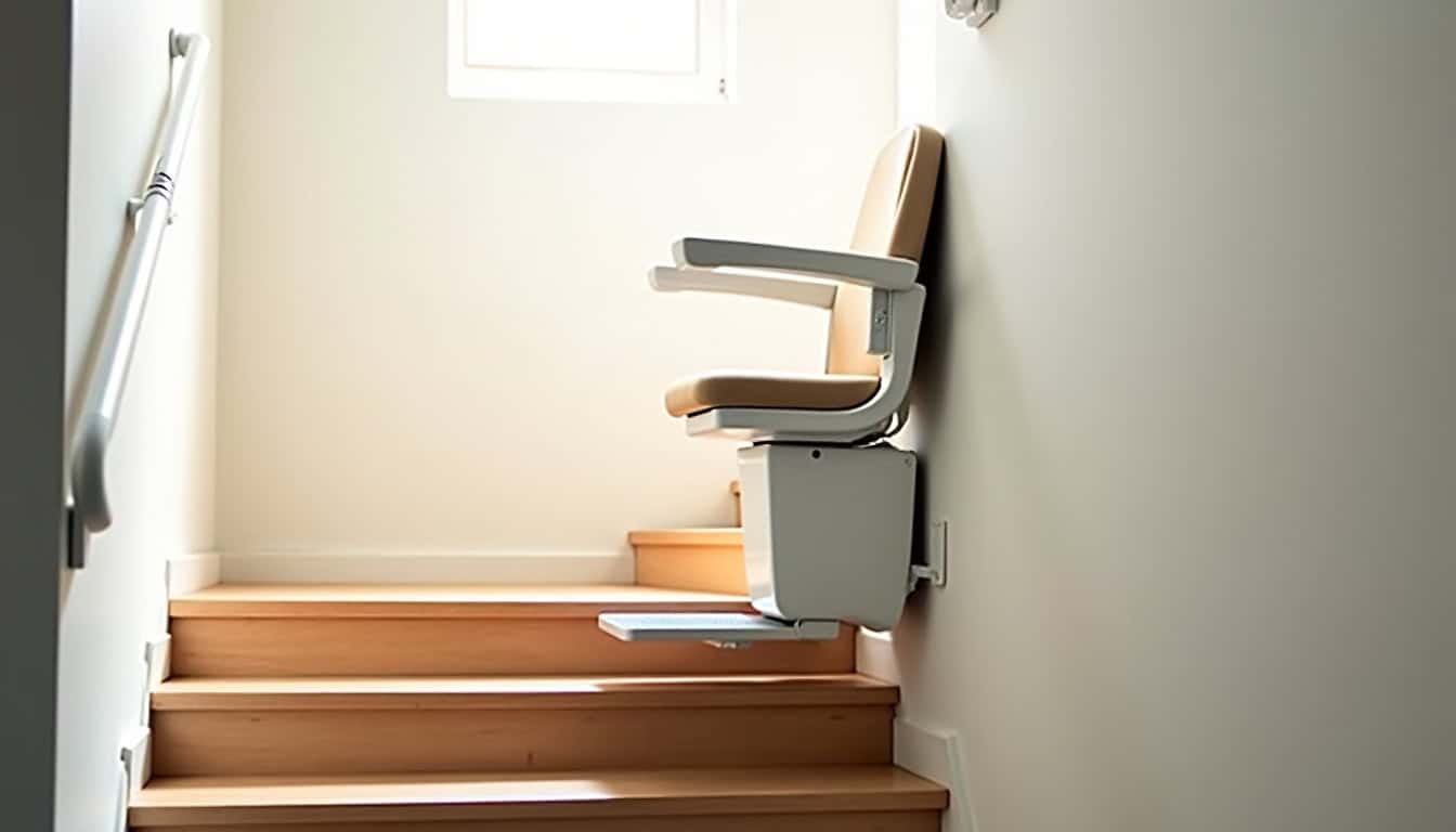 Installation d’un monte-escalier sur un escalier droit à Chazey-sur-Ain
