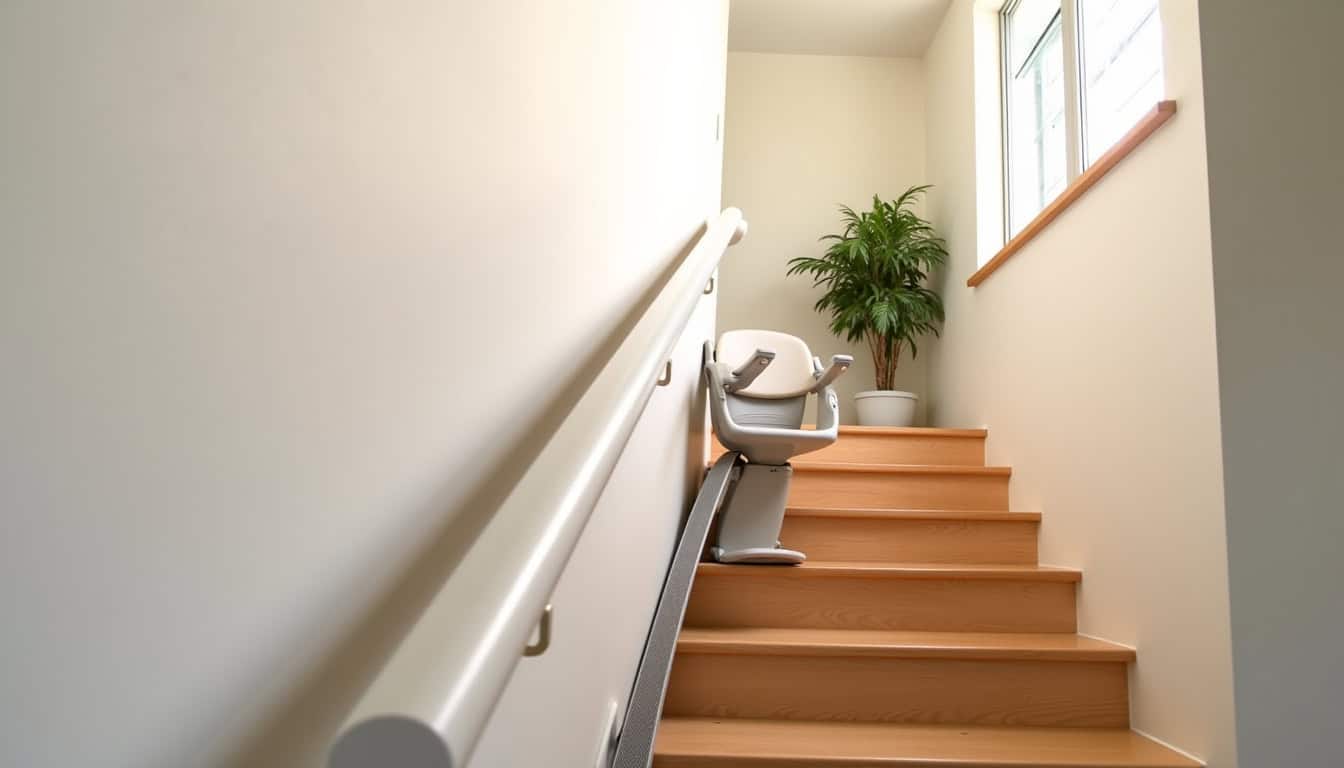 Installation d’un monte-escalier sur un escalier droit à Hochstatt