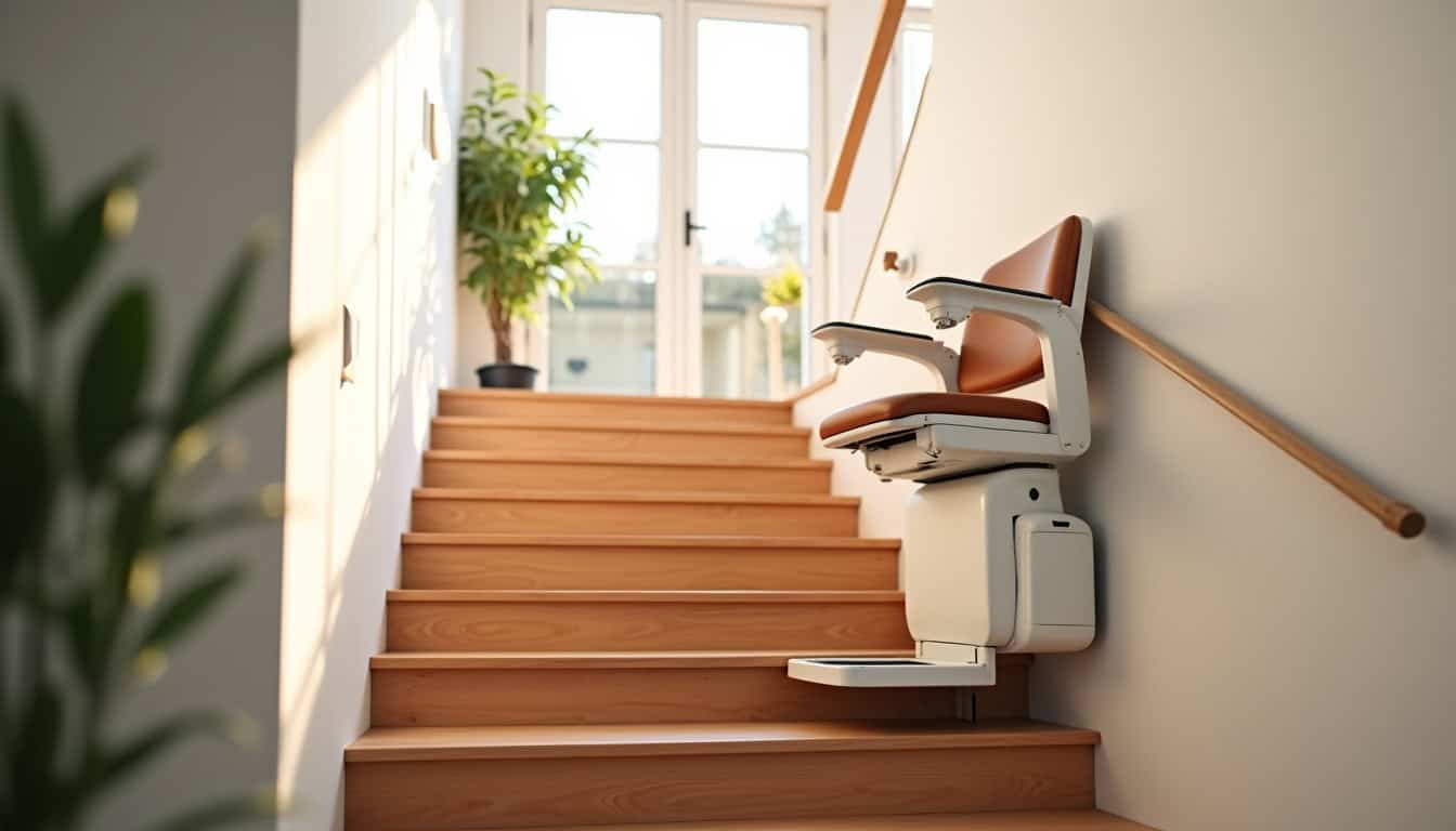 Installation d’un monte-escalier sur un escalier intérieur à Vermenton