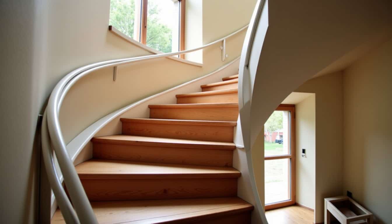 Installation d’un monte-escalier sur un escalier tournant dans une habitation à Loches