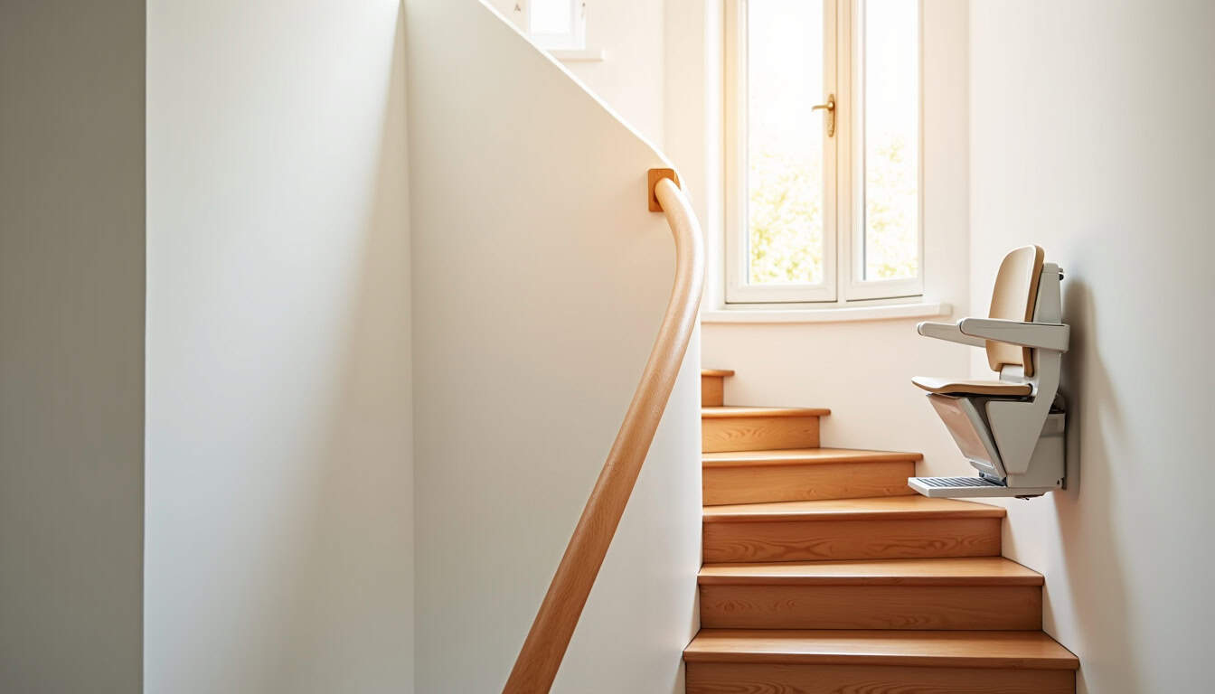 Installation d’un monte-escalier tournant dans une maison à Lablachère