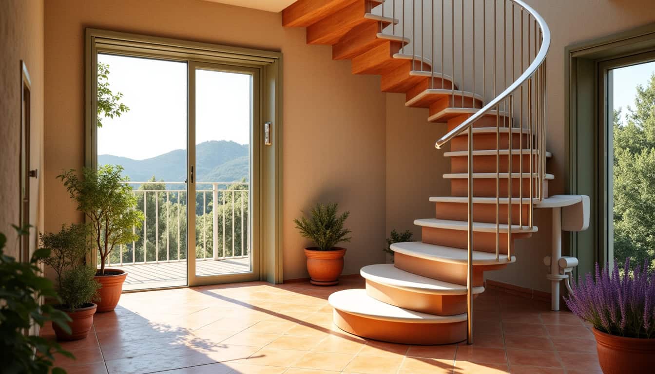 Installation d’un monte-escalier tournant dans une maison à Le Muy