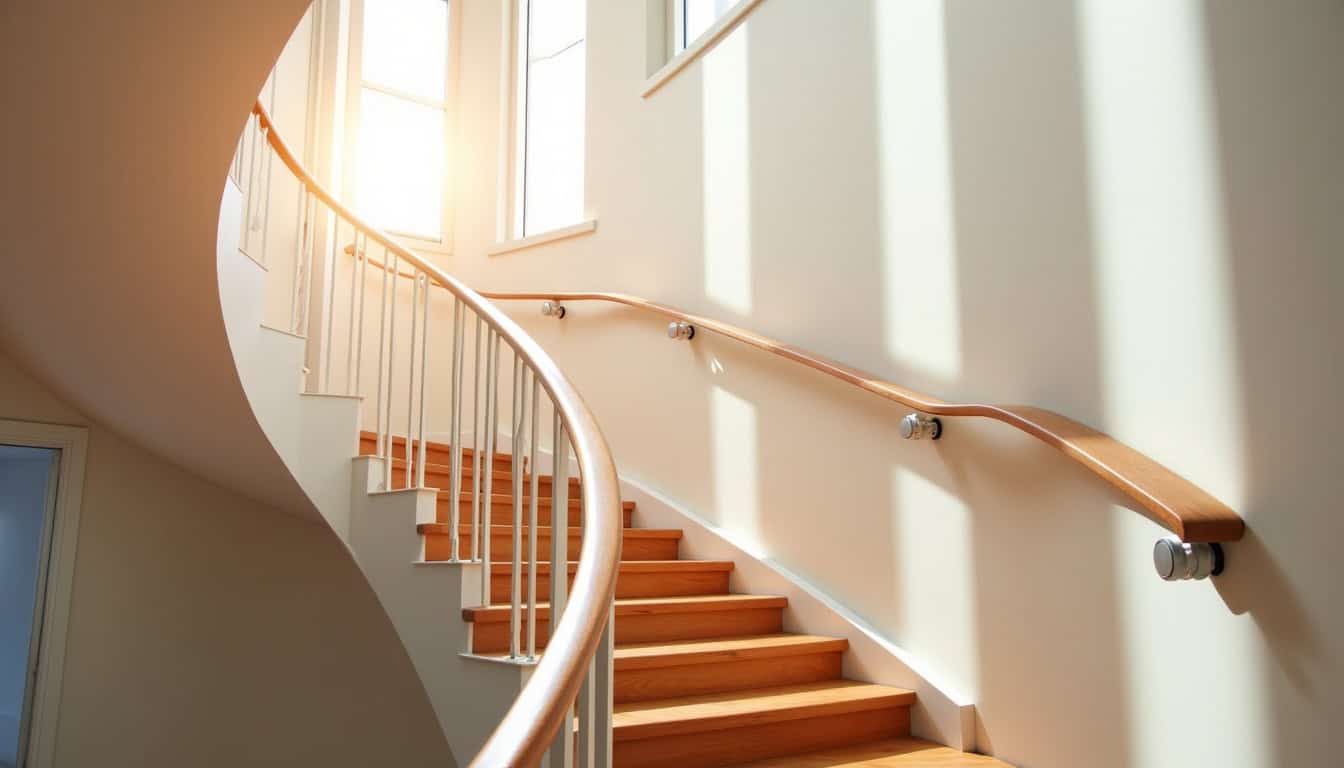 Installation d’un monte-escalier tournant dans une maison à Saint-Colomban