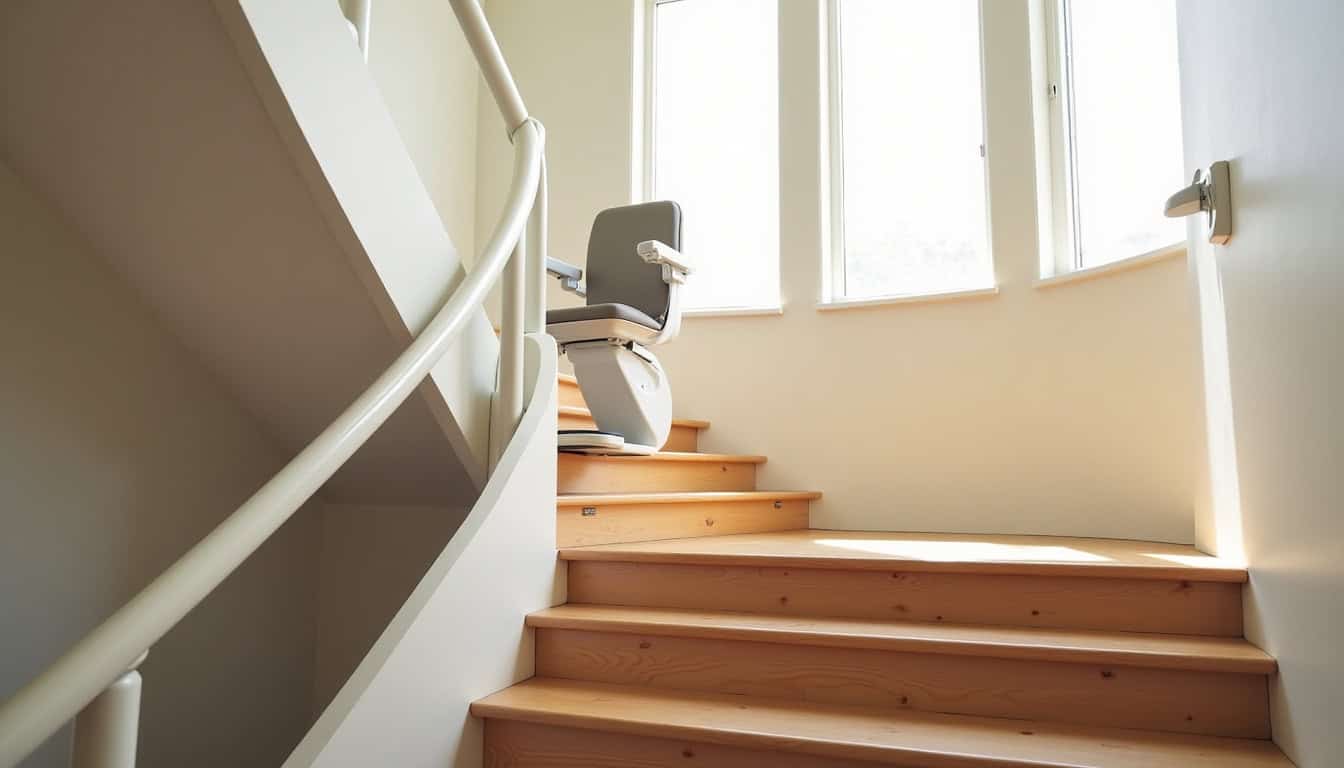 Installation d’un monte-escalier tournant dans une maison à Willer-sur-Thur
