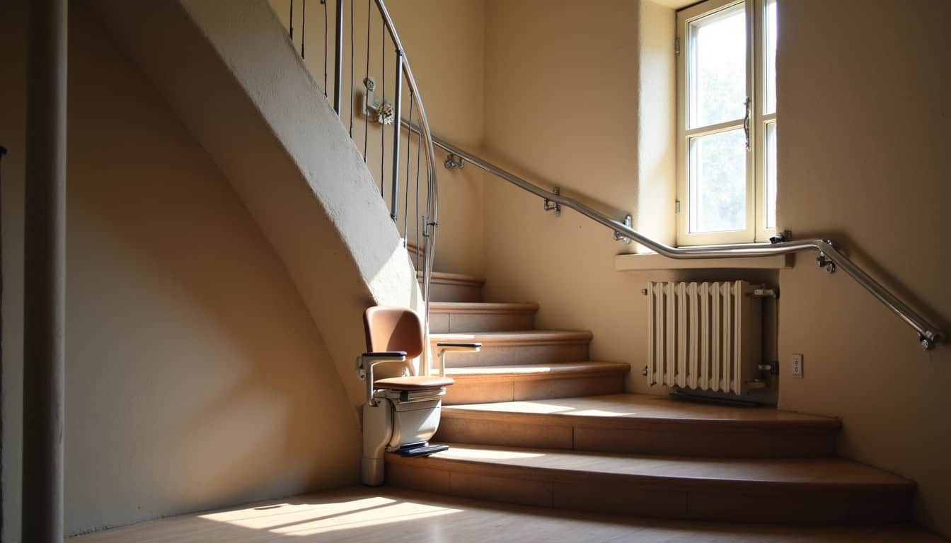 Installation d’un monte-escalier tournant dans une maison ancienne à Saint-Loup-de-Varennes