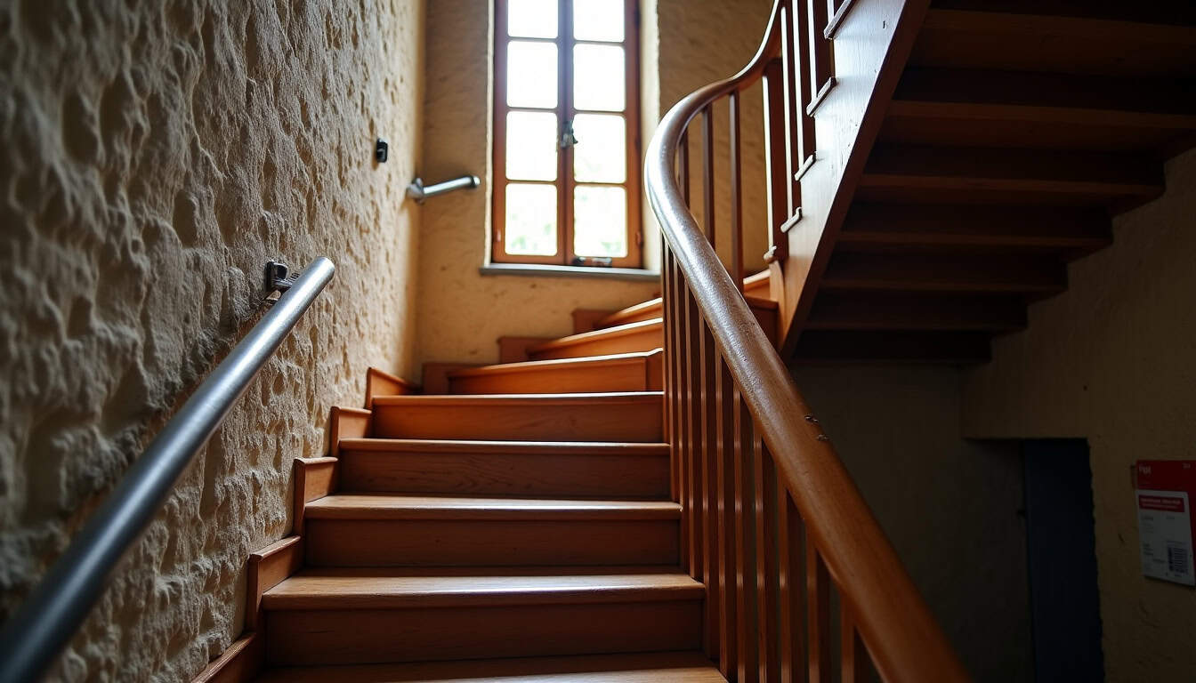 Installation d’un monte-escalier tournant dans une maison ancienne à Saint-Sever