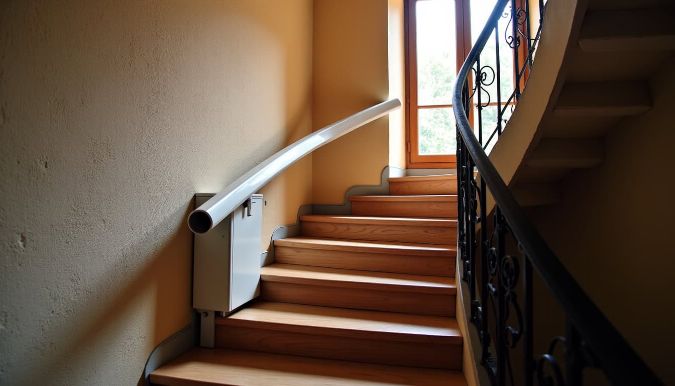 Installation d’un monte-escalier tournant dans une maison ancienne de Berthecourt