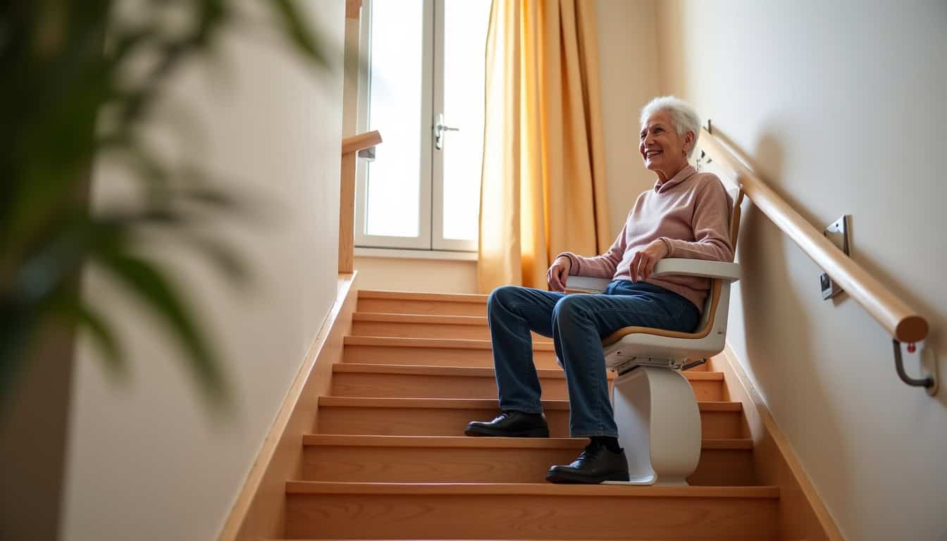 Installation d’un monte-escalier tournant dans une maison de Charnècles
