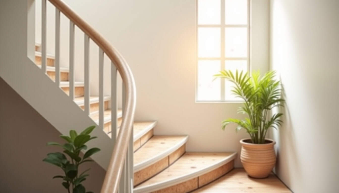 Installation d’un monte-escalier tournant sur un escalier avec virage à Talence