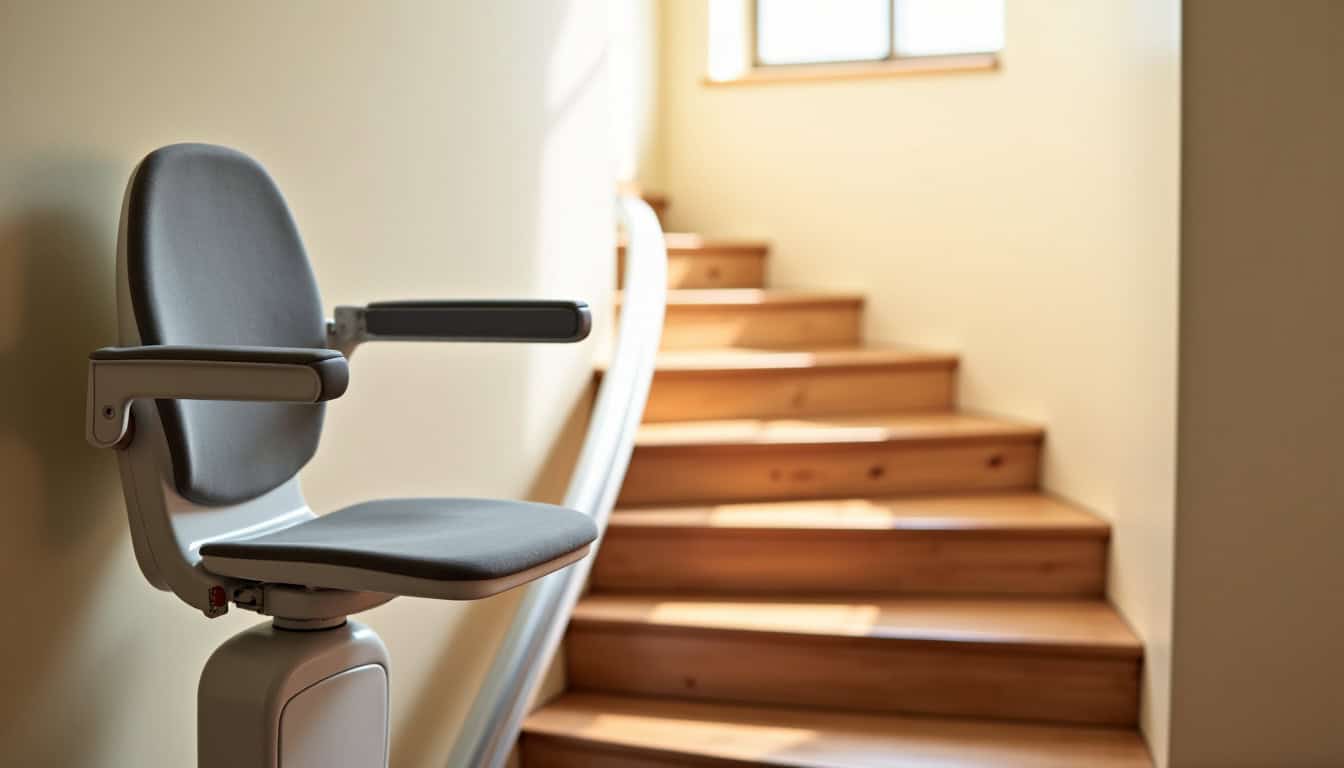Installation d’un monte-escalier tournant sur un escalier en colimaçon à Villiers-sur-Morin