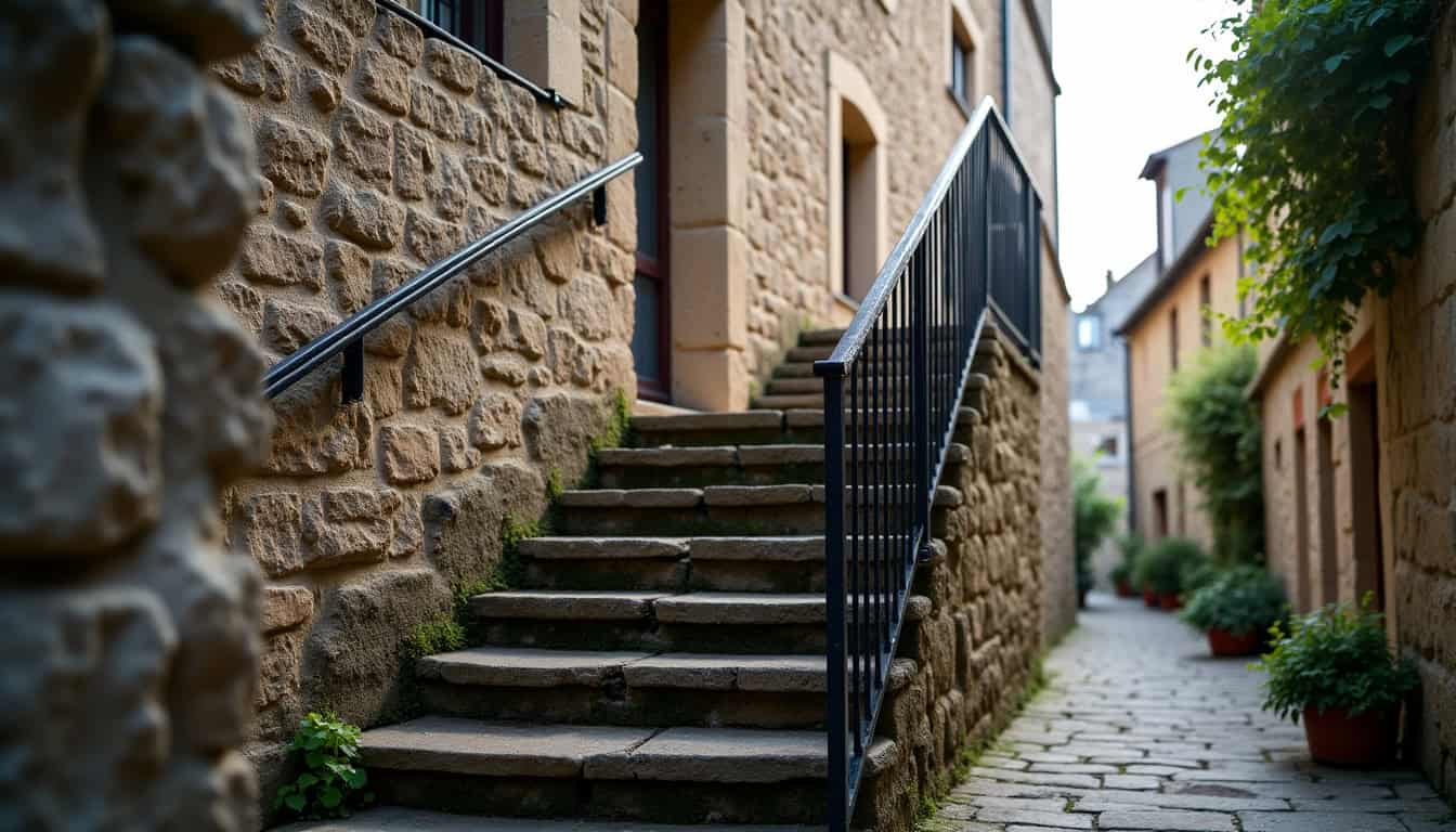 Maison ancienne typique de Jeumont avec escalier extérieur