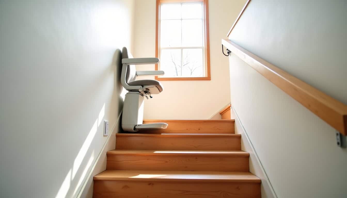 Montage d’un monte-escalier droit sur un escalier simple à Saubion