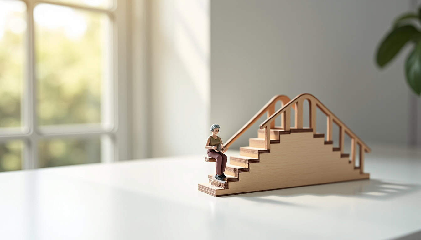 Préparation de l'installation d'un monte-escalier tournant dans une maison ancienne à Antonne-et-Trigonant