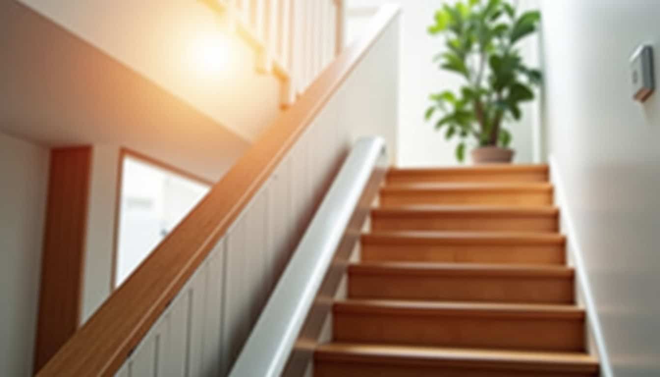 Monte-escalier droit en aluminium installé dans une maison à Chilly