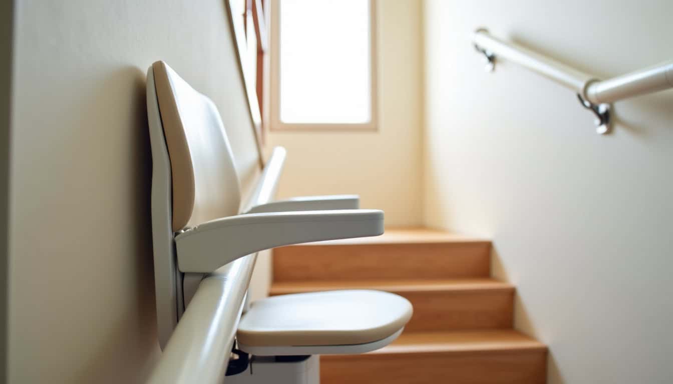 Monte-escalier droit en cours d