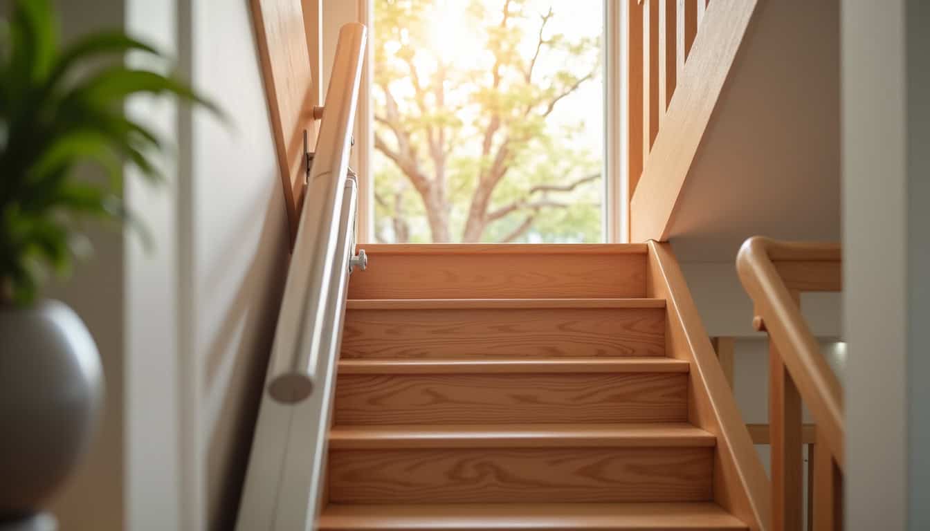 Monte-escalier droit installé dans une maison à Bassens