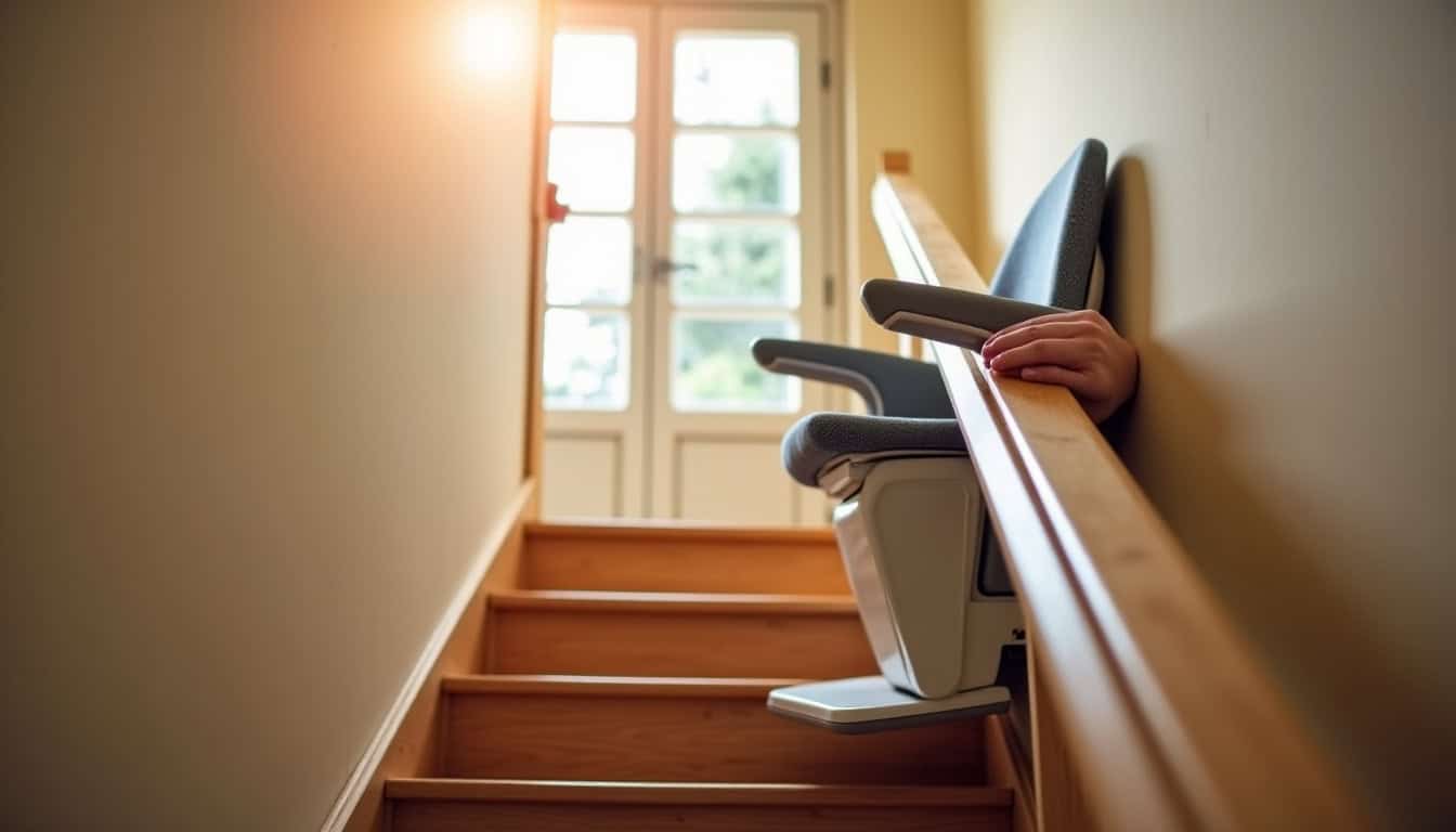 Monte-escalier droit installé dans une maison à Châtenoy-le-Royal