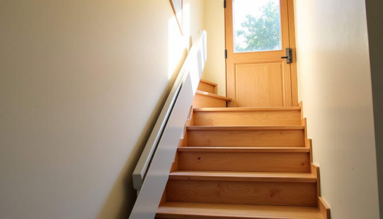 Monte-escalier droit installé dans une maison à Chermignac