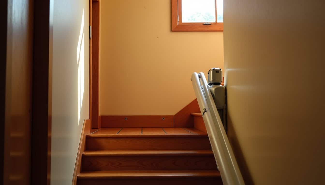 Monte-escalier droit installé dans une maison à Morestel