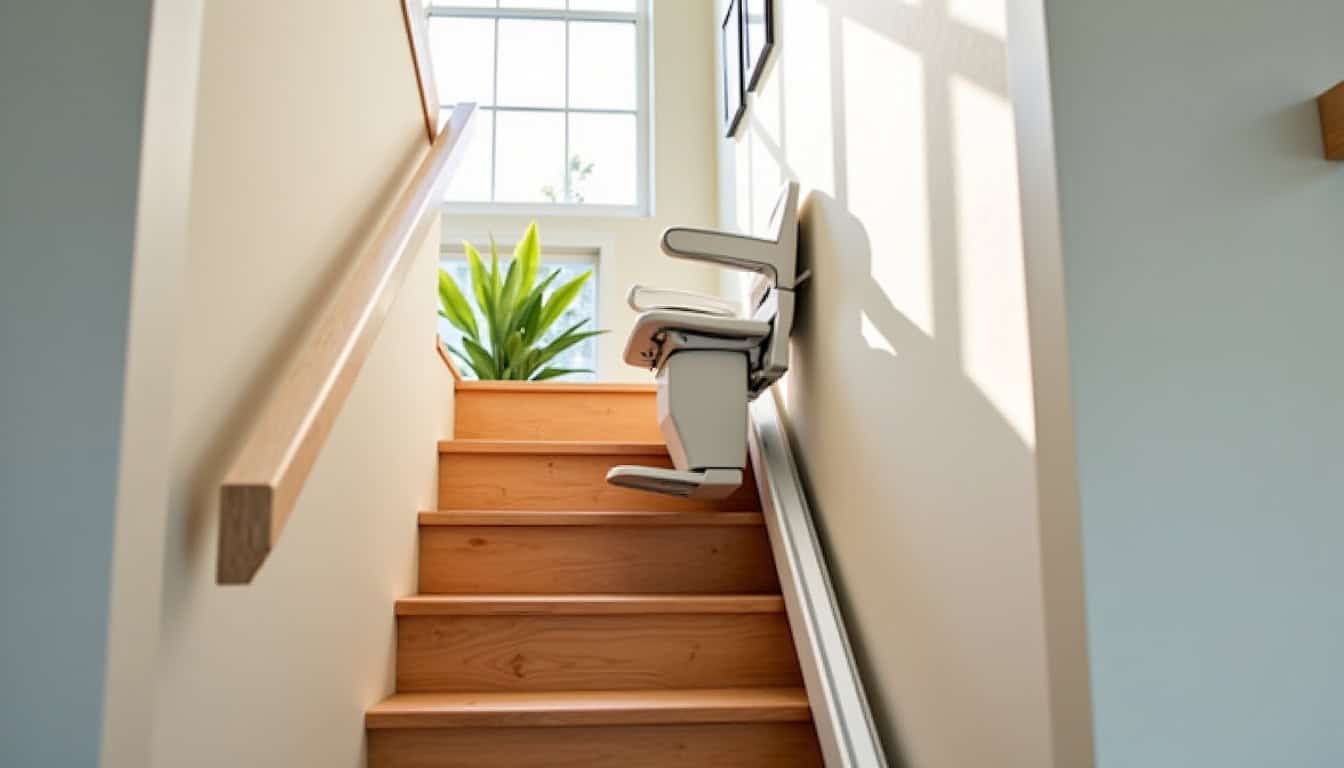 Monte-escalier droit installé dans une maison à Palluau