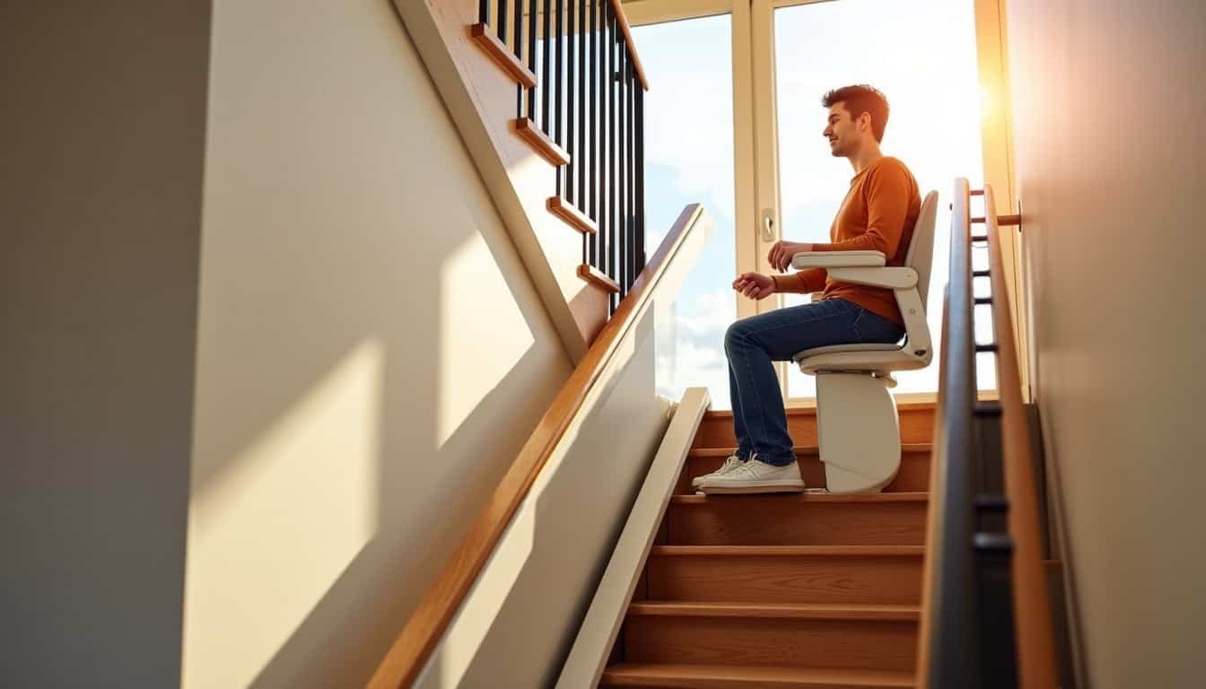 Monte-escalier droit installé dans une maison à Pessac