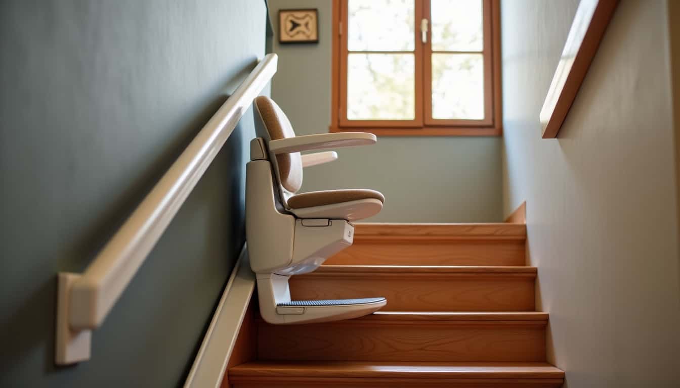Monte-escalier droit installé dans une maison à Saint-Jean-de-Marsacq
